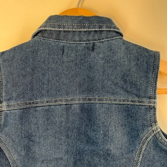 NEW Limited Too Kids Vest sz 8 Blue‎ Denim Button Up Jewelled Cotton Casual - Picture 9 of 12